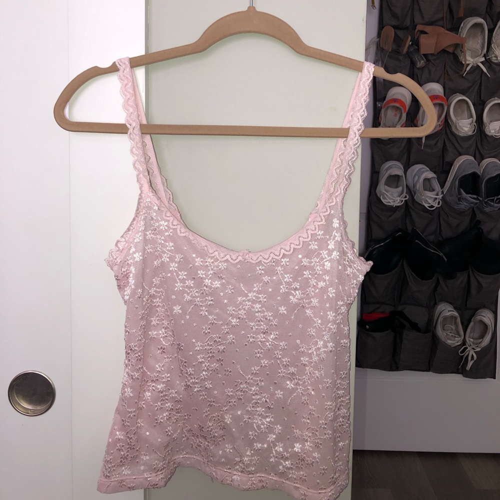 Pink flower detail camisole